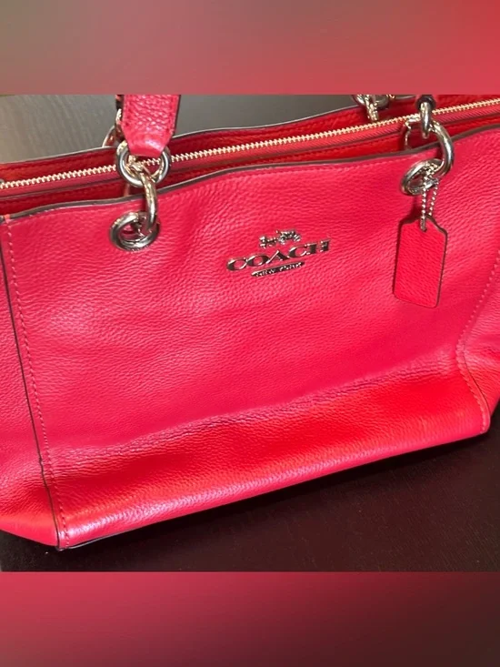 NWOT Coach Jes Leather Tote Bright Cardinal Red 76701 - Picture 6 of 12